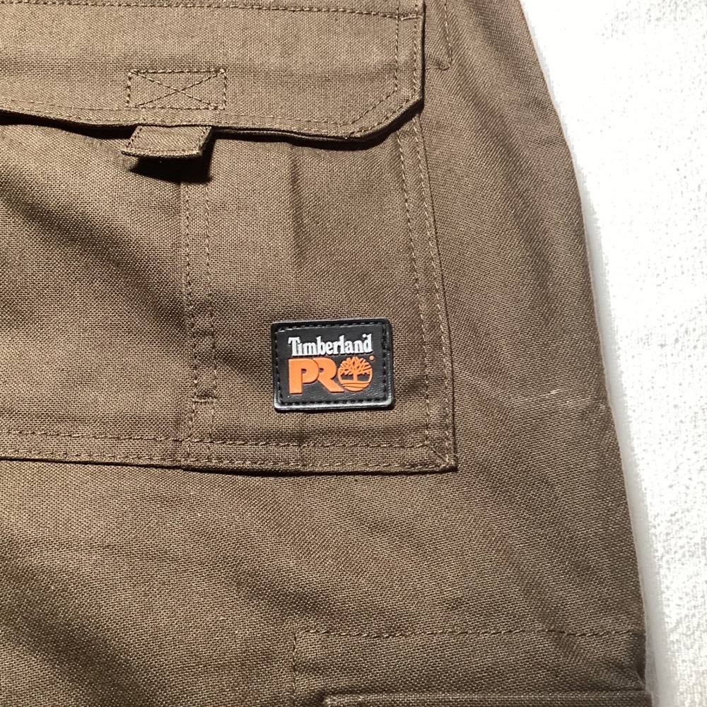 Timberland PRO Mens 34x32 Original Fit Canvas Utility Cargo Pants Dark Brown NEW - Picture 7 of 10